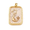 Transparent Epoxy Resin Brass Pendants KK-B163-01G-01-1