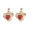 Natural Carnelian(Dyed & Heated) Heart Charms KK-U043-51G-01-1