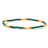 Summer Theme Glass Seed Bead & Brass Beads Stretch Bracelets MU3980-3-1