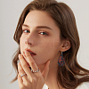 4 Pairs 4 Colors PU Leather Dangle Earrings with Steel Iron Pins EJEW-FI0003-09-6