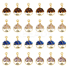 32Pcs 4 Styles Natural Mixed Stone European Dangle Charms G-DC0001-14-1