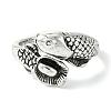 Snake Alloy Open Cuff Rings RJEW-K275-71AS-2