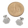 304 Stainless Steel Micro Pave Clear Cubic Zirconia Stud Earrings STAS-Z107-01P-01-5