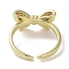 Brass Micro Pave Cubic Zirconia Open Cuff Ring RJEW-K256-58D-G-3