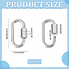 304 Stainless Steel Screw Carabiner Lock Charms STAS-UN0050-89P-3
