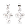 925 Sterling Silver Jesus Cross Pendants STER-N016-121S-3