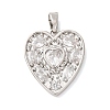 Valentine's Day Brass Pave Clear Cubic Zirconia Pendants CU-H001-01P-1