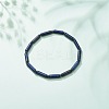 Natural Gemstone Column & Synthetic Hematite Stretch Bracelet BJEW-JB08458-4