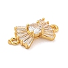 Brass Pave Clear Cubic Zirconia Connector Charms KK-Z072-05G-2