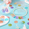80Pcs 8 Colors Spray Painted Natural Capiz Shell Pendants BSHE-TA0001-24-8