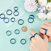 16Pcs 8 Size 201 Stainless Steel Textured Plain Band Rings Set for Women RJEW-UN0002-77BL-2