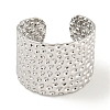 Non-Tarnish 304 Stainless Steel Textured Open Cuff Ring RJEW-A043-10P-2