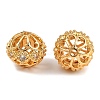 Brass Micro Pave Cubic Zirconia Beads KK-F910-04G-1