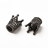 Rack Plating Brass Micro Pave Cubic Zirconia Beads ZIRC-C043-01B-2