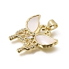 Brass Micro Pave Clear Cubic Zirconia Pendants CU-CBAF50C-02B-G-2