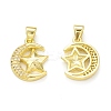 Rack Plating Brass Micro Pave Clear Cubic Zirconia Pendants KK-C011-08G-1