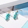 Synthetic Turquoise Chip Beaded Dangle Earrings EJEW-JE04788-07-2