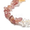 Natural Quartz Crystal & Strawberry Quartz & Citrine Beads Strands G-L610-A24-01-4