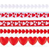 3 Rolls 5 Styles Valentine's Day Polyester Lace Ribbons OCOR-TA0002-19-3