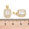 Brass with Clear Cubic Zirconia Charms KK-P271-25G-3