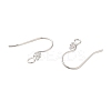 Anti-Tarnish Rhomdium Plated 925 Sterling Silver Micro Pave Single Cubic Zirconia Ear Wire STER-NH0001-66P-2