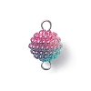 Imitation Pearl Acrylic Round Berry Connector Charms PALLOY-JF04422-01-2