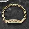 Brass Micro Pave Clear Cubic Zirconia Link Bracelets BJEW-F498-04B-G-3