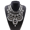 Alloy Crystal Rhinestone Trible Floral Chunky Bib Necklaces for Women FS-WG76656-04-1