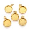 Brass Pendant Cabochon Settings KK-P146-06G-3