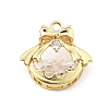 Brass Micro Pave Clear Cubic Zirconia Pendants LS-KK-K371-30G-1