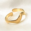304 Stainless Steel Open Cuff Rings for Women STAS-D085-08G-2