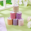 6 Rolls 6 Colors 4-Ply Polycotton Cord with Metallic Thread OCOR-TA0002-16-6
