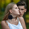 6Pcs 6 Colors Cloth Flower Collar Choker Necklace NJEW-FH0001-11-6