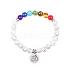 8MM Natural Howlite Round Beaded Stretch Bracelets NN0284-5-1