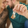 2Pcs 2 Styles Alloy with Gemstone Beads and Iron Keychains KEYC-FH0001-63-6