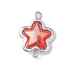 Alloy Transparent Acrylic Flower Connector Charms PALLOY-JF03674-3