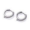 Brass Micro Pave Cubic Zirconia Huggie Hoop Earring Findings ZIRC-G156-07B-1