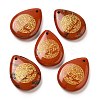 Natural Red Jasper Drop Pendants G-C158-01H-1