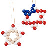 2Pcs 2 Style Christmas Theme Wood Pendant Decorations HJEW-EL0001-01B-1