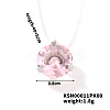 Flat Round Plastic Pendant Invisible Cord Necklaces for Women JB6177-10-1