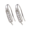 Brass Micro Pave Clear Cubic Zirconia Earring Hooks KK-U008-06P-1