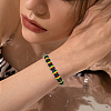 120Pcs Opaque Stripe Resin European Beads RESI-SP0001-56-7