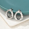 304 Stainless Steel Oval Stud Earrings EJEW-M073-06P-1