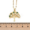 Brass Pave Full Cubic Zirconia Tree Of Life Pendant Necklaces NJEW-D309-01G-A-3