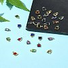 30Pcs 15 Colors Square Rack Plating Brass Glass Charms KK-FS0001-40-10