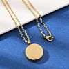 304 Stainless Steel Flat Round Pendant Pet Urn Ashes Necklaces LS-NJEW-S455-01G-2