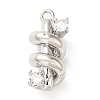 Brass Micro Pave Cubic Zirconia Pendants ZIRC-P113-01P-1