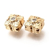 Brass Micro Pave Clear Cubic Zirconia Beads KK-M318-34G-01-2