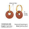 Flat Round 304 Stainless Steel Hoop Earrings MP0677-2-1