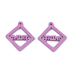 Spray Painted Wood Pendants WOOD-T017-05A-2